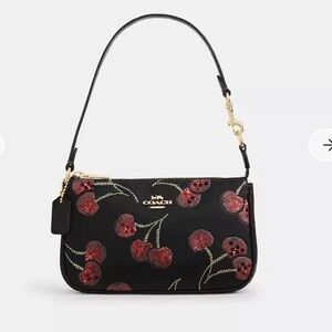 Last 1‼️Coach Nolita 19 With Cherry Print CCZ21 Gold/Black Multi NWT